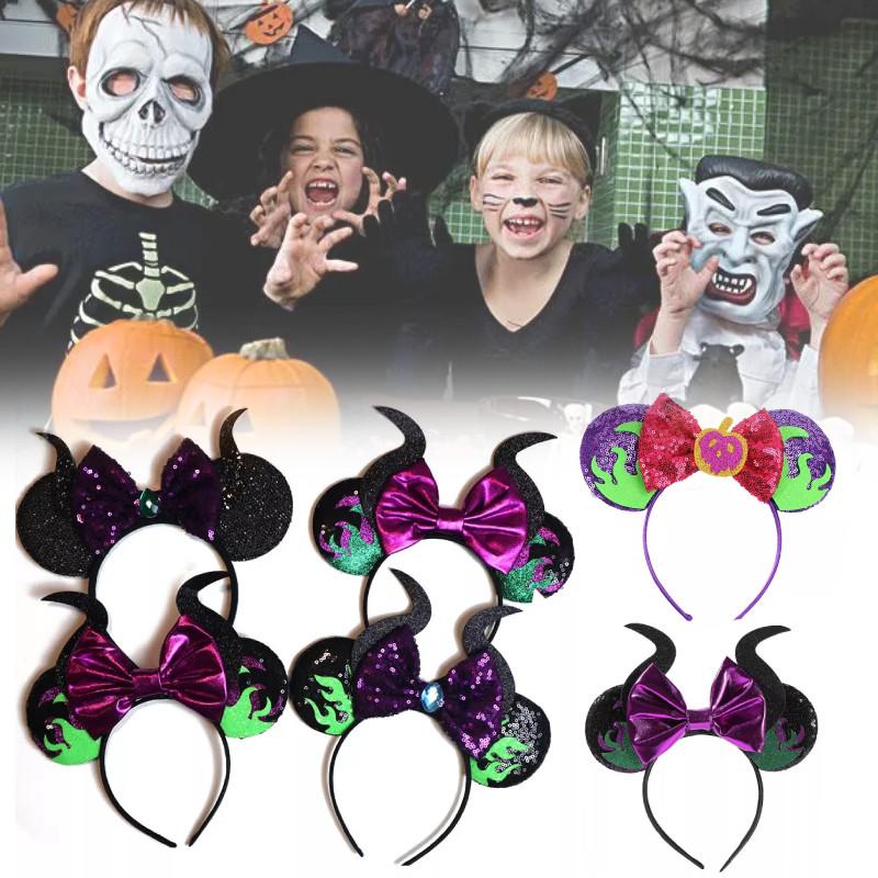 Adorable Halloween Themed Mickey Ghost Headband With Cute Bow For Kids Parties