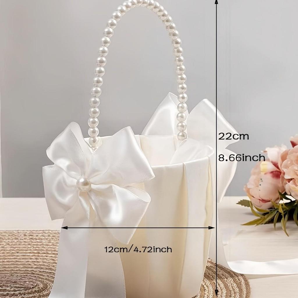 European Style Fabric Flower Girl Basket - Handmade Floral Arrangement