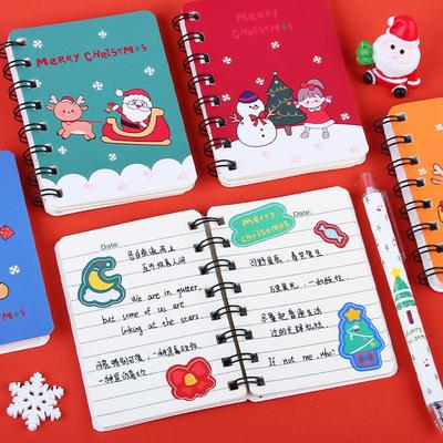 Loose-leaf Christmas Coil Notepad Thickened Side-flip Coil Book 40sheets Mini Notebook  Students