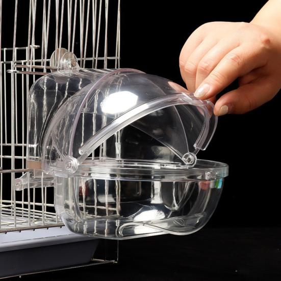 Parrot Bath 3 in 1 Hanging Birds Bath Transparent Parrot House Birdcage Bathing Box for Lovebirds Finches Parakeets