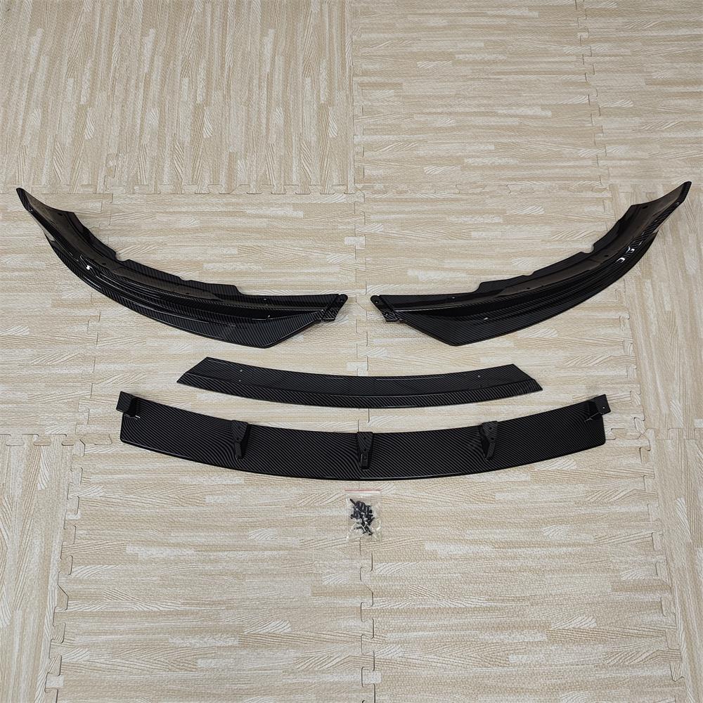 4PCS Car Front Bumper Lip Diffuser Splitter Spoiler Cover For Tesla Model 3 2017-2023 Bodykits Tuning ABS Gloss Black