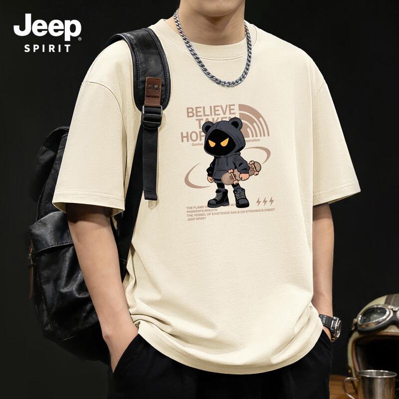 JEEP SPIRIT Men s 2026 Summer Cotton Short Sleeve T-Shirt L