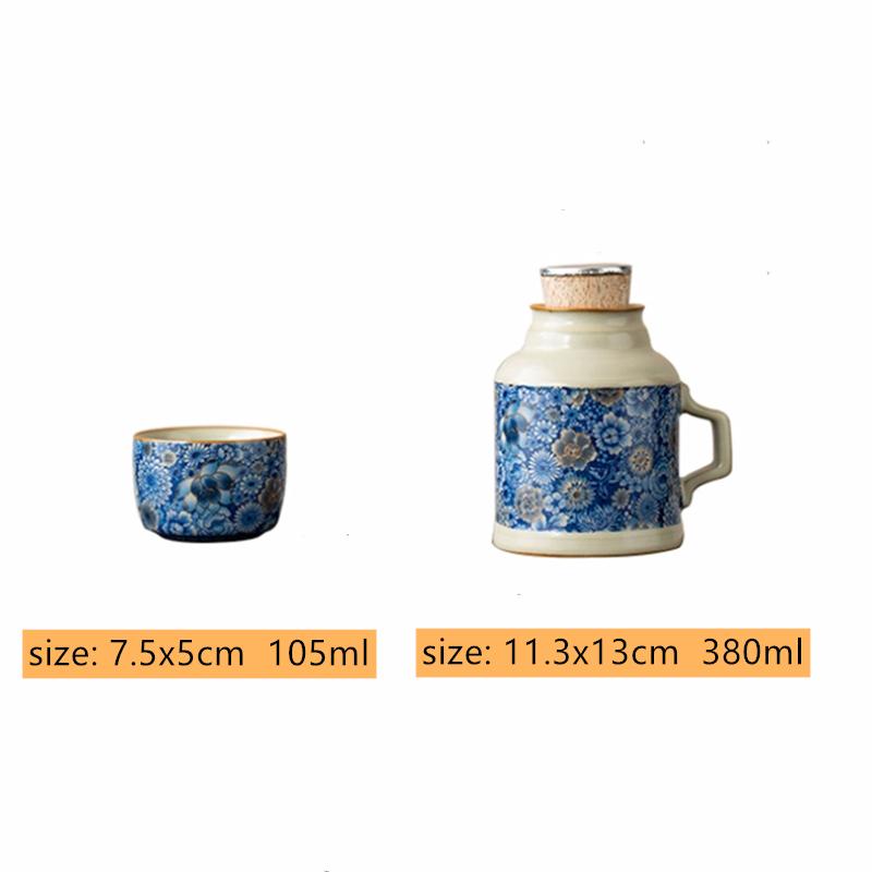 Chinese Ru Kiln Ceramic Tea Cup Mug with Lid and Strainer Retro Handmade Thermos Cup Tea Water Separation Cup Travel Teaware