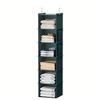 Multi-layer Washable Hanging Wardrobe Organizer with Metal Hooks and Bamboo Strips