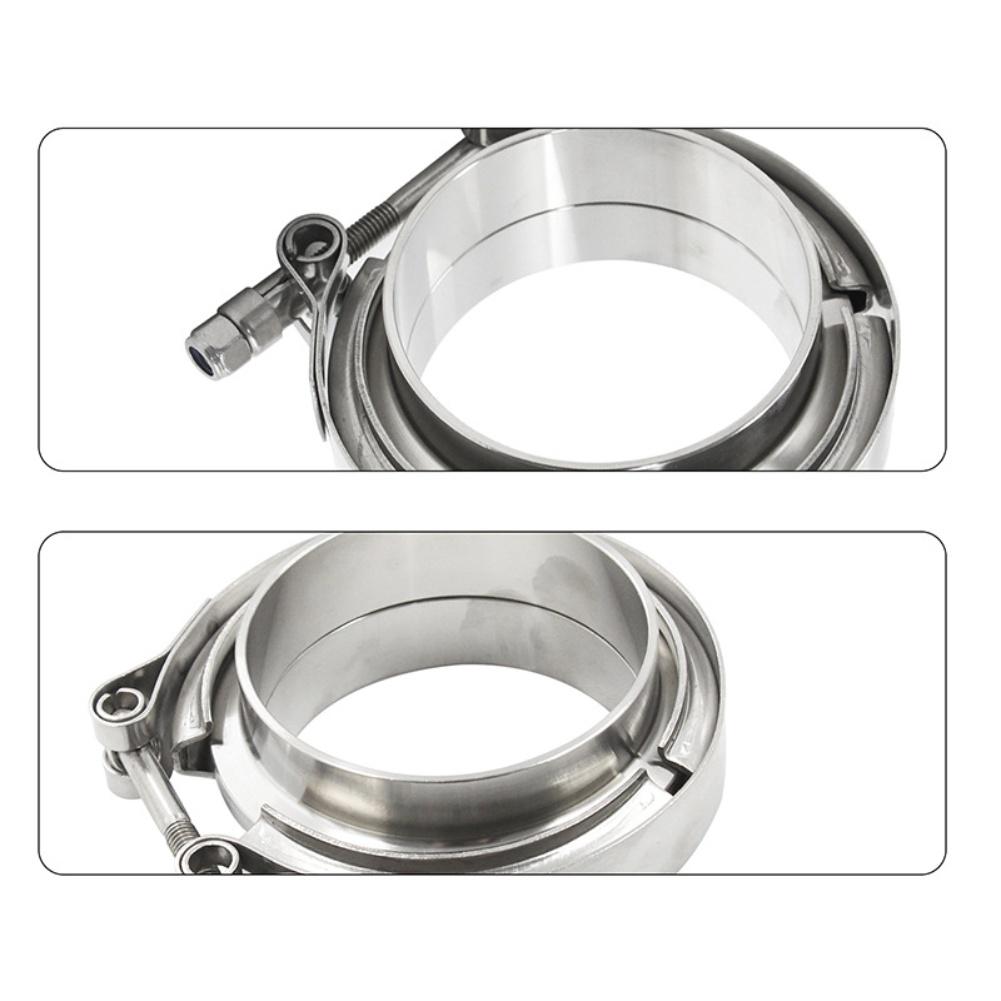 304 Stainless Steel Exhaust Pipe Connector V Flange Clamp for Auto Parts Compatible with Turbocharged Engines and Mufflers