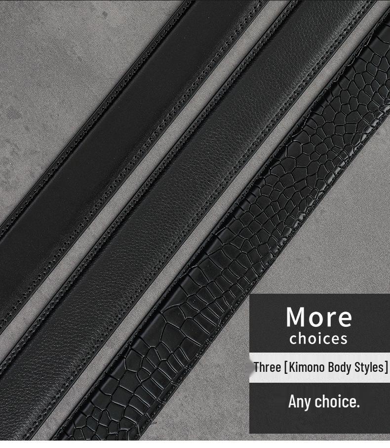 Men's Genuine Leather Automatic Buckle Cowhide Belt - Business Casual Style