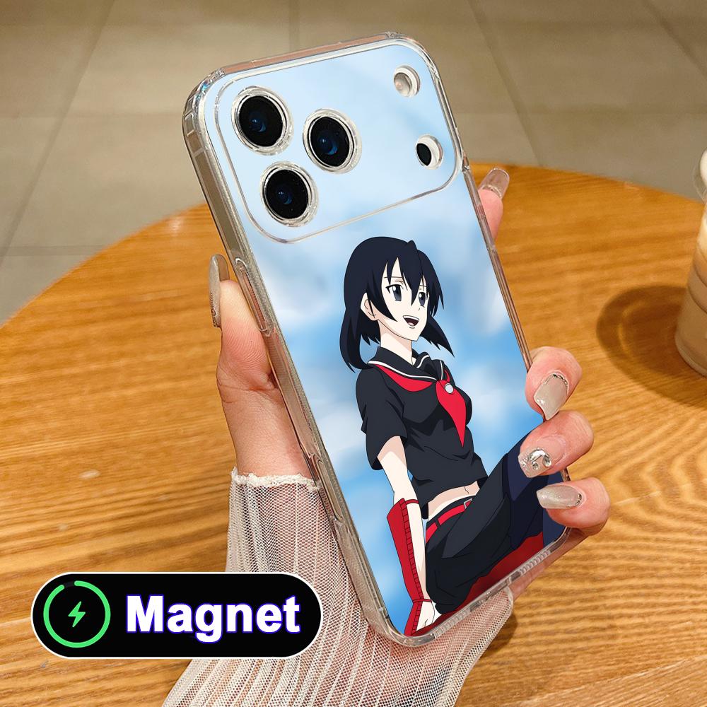 Akame Kurome Clear TPU Magsafe Mobile Phone Case for iPhone 17 16 15 14 13 12 11 Air Pro Max Plus Mini Colorful Cover