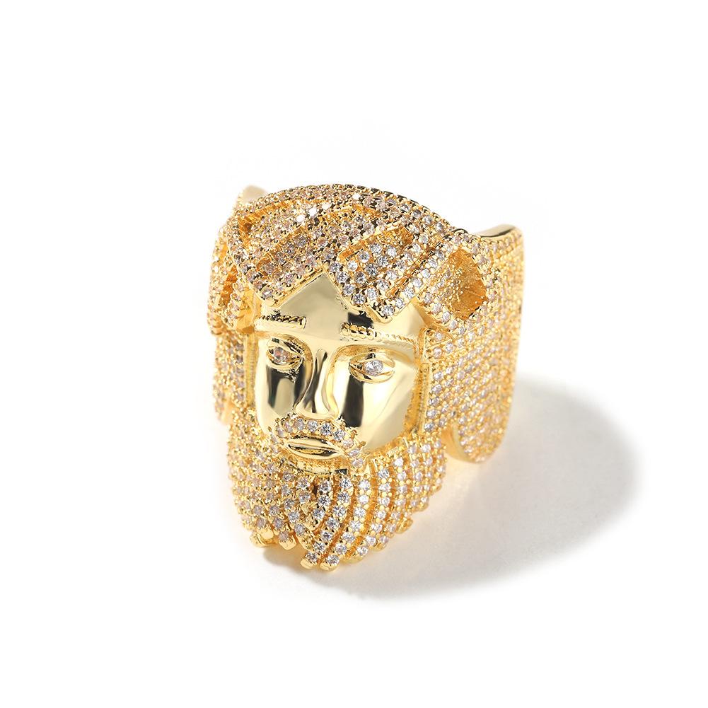 Hip-hop Retro Portrait Ring Niche Design Exaggerated Trend Men's Ring One Piece Hair