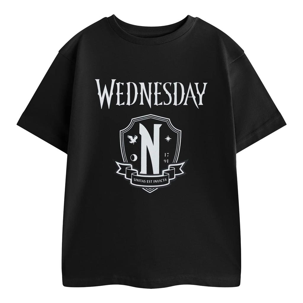 Wednesday Girls Unitas Est Invicta Short-Sleeved T-Shirt