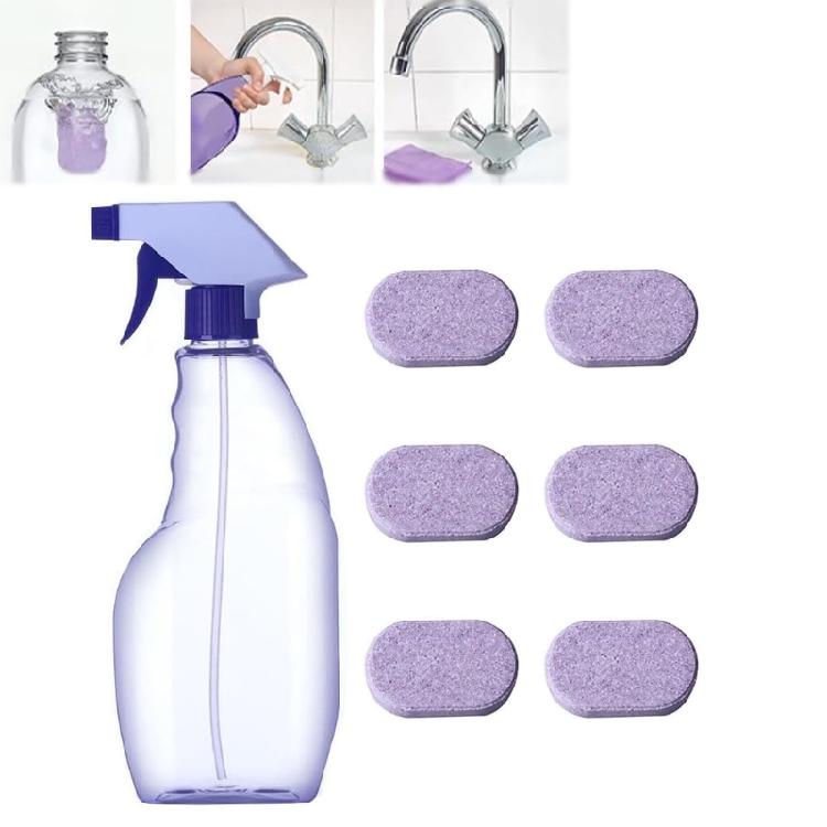 6Pcs Cleaning Tablets With Reusable Dispenser Bottle For Kitchen Countertop Sink Appliance Cleaning Nontoxic Formula