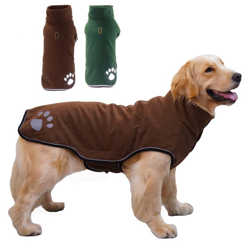 Large Dog Winter Vest Waterproof Reflective Warm Fleece Jacket Adjustable Chest Golden Retriever Labradors