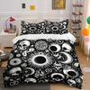 Mystic Skull Moon Decor Set Soft Comfortable Duvet Cover Bedding Set Included 1*Duvet Cover & 2*Pillowcases, Gift