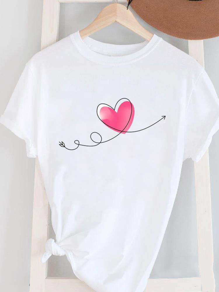 (Asian Size) letter trend 90s lovely Women's Top T Female Print Short Sleeve T-shirts Fashion O-neck Casual Clothing  Graphic Tee