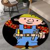 1PC The Builder's Adventure Round Rug, Non-slip Chair Mat, Home Decor, Circle Carpet Perfect for Office, Bedroom, Living Room,Christmas gift