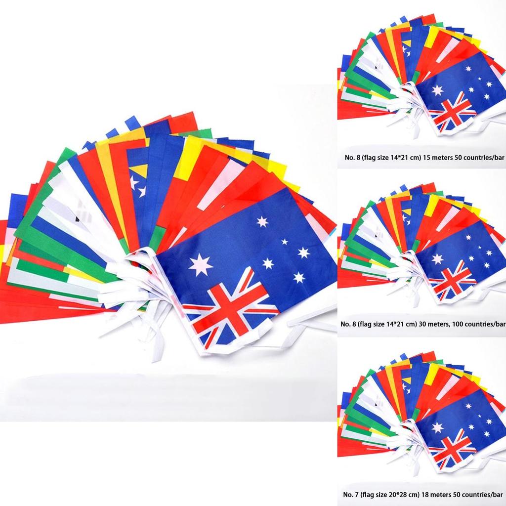 Multikulturelle Party Hängedeko 50-100 Stück Flaggen verschiedener gemischter Länder