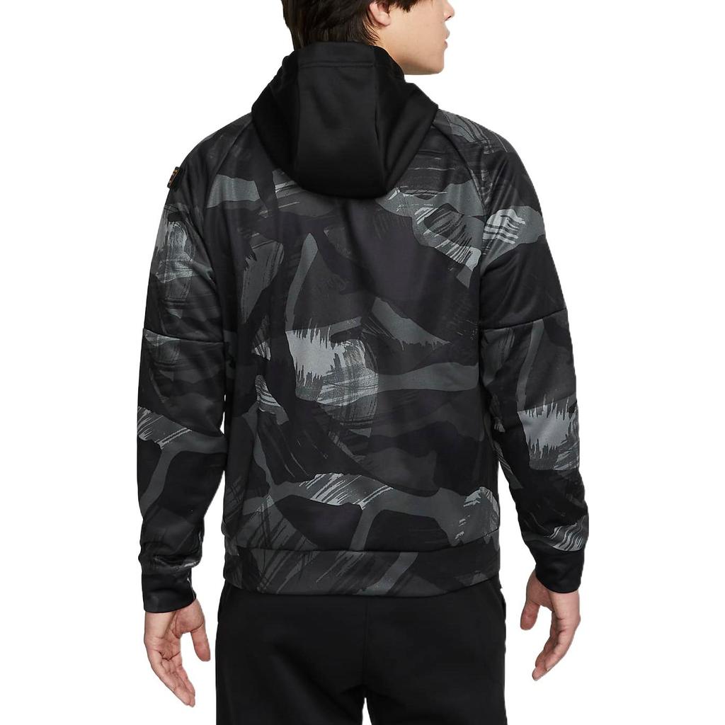 Nike FW22 Full Print Hooded Pullover Sweatshirt Men Tops Black DQ6950-010