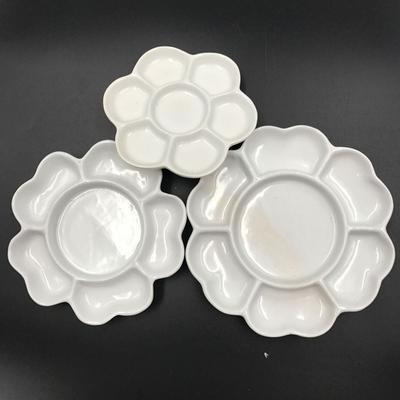 Tavolozza in Ceramica Porcellanata Fiore di Prugno Bianco Tavolozza per Pittura Vassoio Tavolozza Tradizionale per Artista