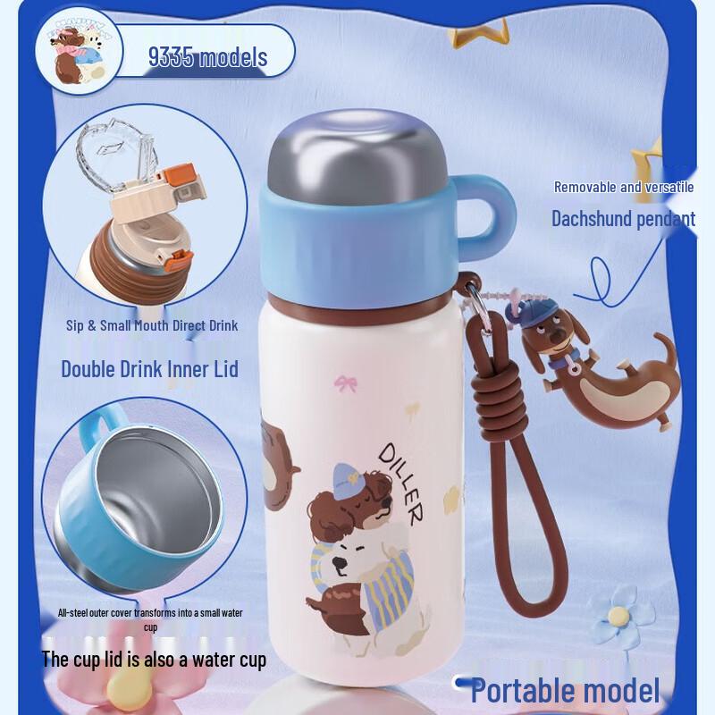 Dileber D9335 Puppy Dachshund Insulated Water Bottle
