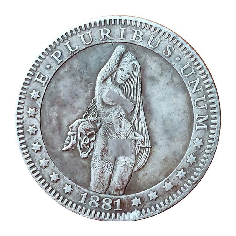 Antique Hobo Coin Sexy Beauty Silver Coin Copper Plated Silver To Make Old Collection Crafts Exquisite Gift