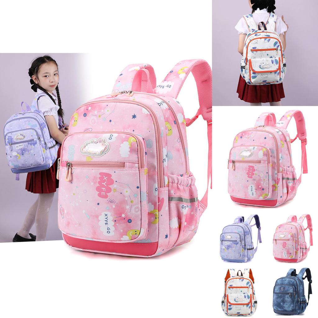 Cute And Fun Durable Nylon School Backpack For Boys And Girls With Comfortable Arm Straps And Cartoon Print