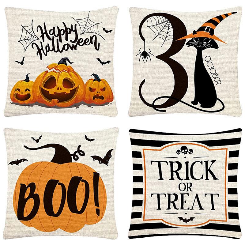 New Halloween Pillowcase Living Room Sofa Cushion Pillowcase Linen Sample Room Home Decoration