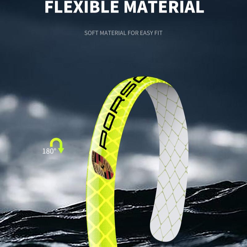 Car Wheel Hub Reflective Stickers Tire Rim Luminous Styling Accessories For Porsche 911 918Spyder 928 944 968 Boxster Cayenne Macan Panamera