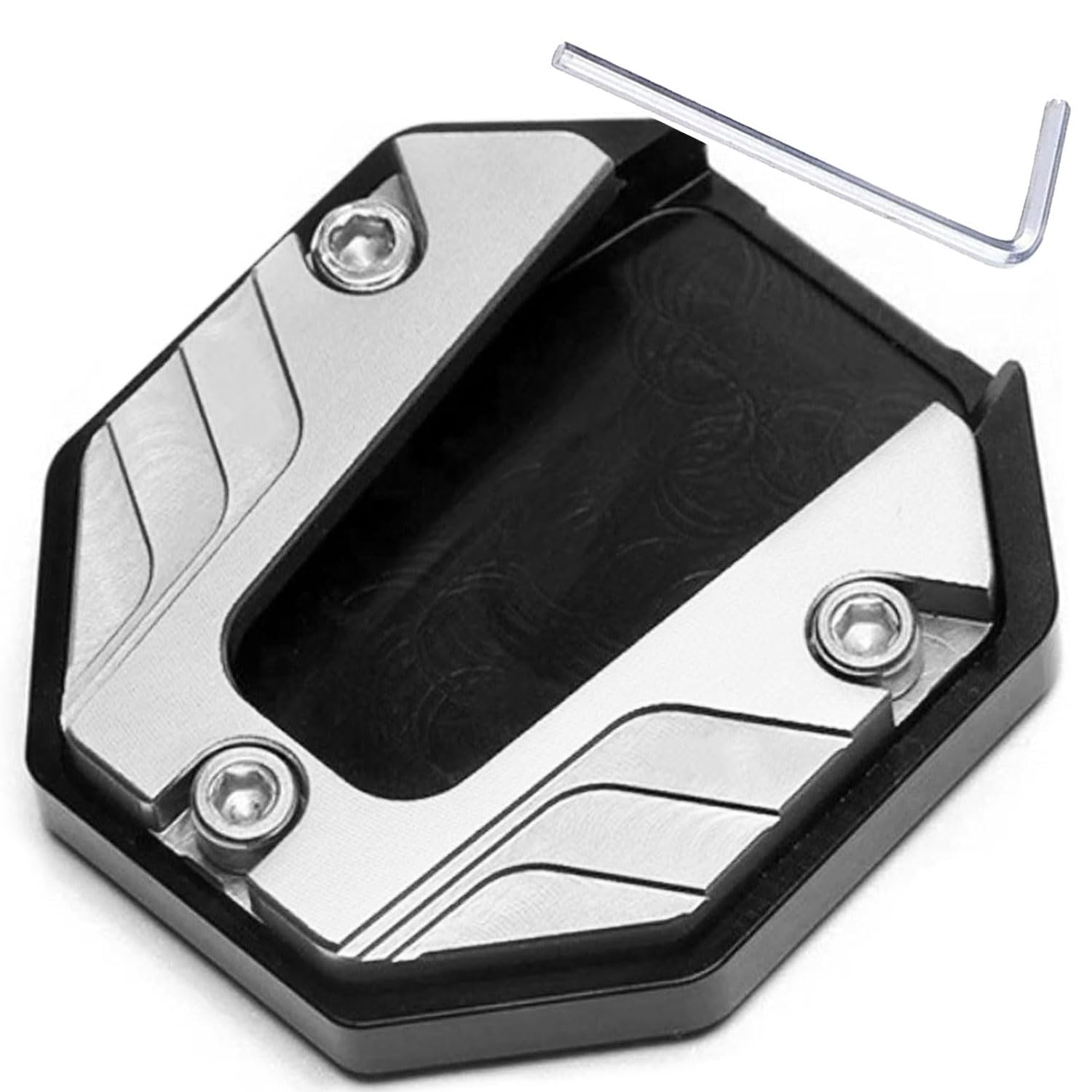 

Motorcycle Side Stand Universal Side Stand Parts Alloy Dress Up Parts Improved Foot Brace with Extended Base (White) белый