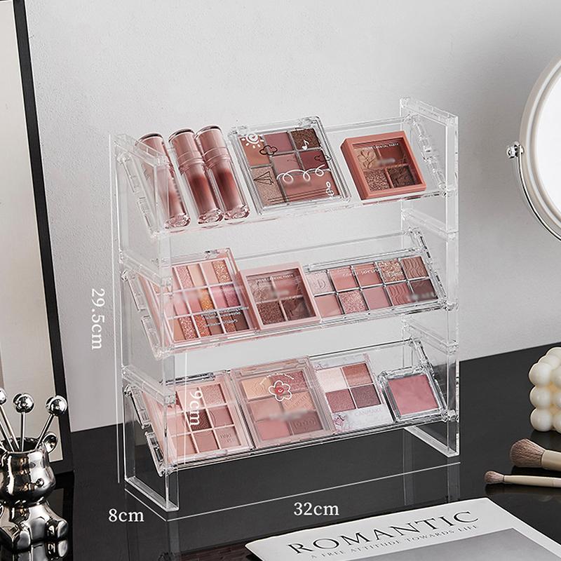 3-Schicht Acryl Kosmetik Aufsteller Mehrzweck Lidschatten Tablett Rouge Aufbewahrungsregal Kreativer Schreibtisch Spielzeug Kleinteile Organizer