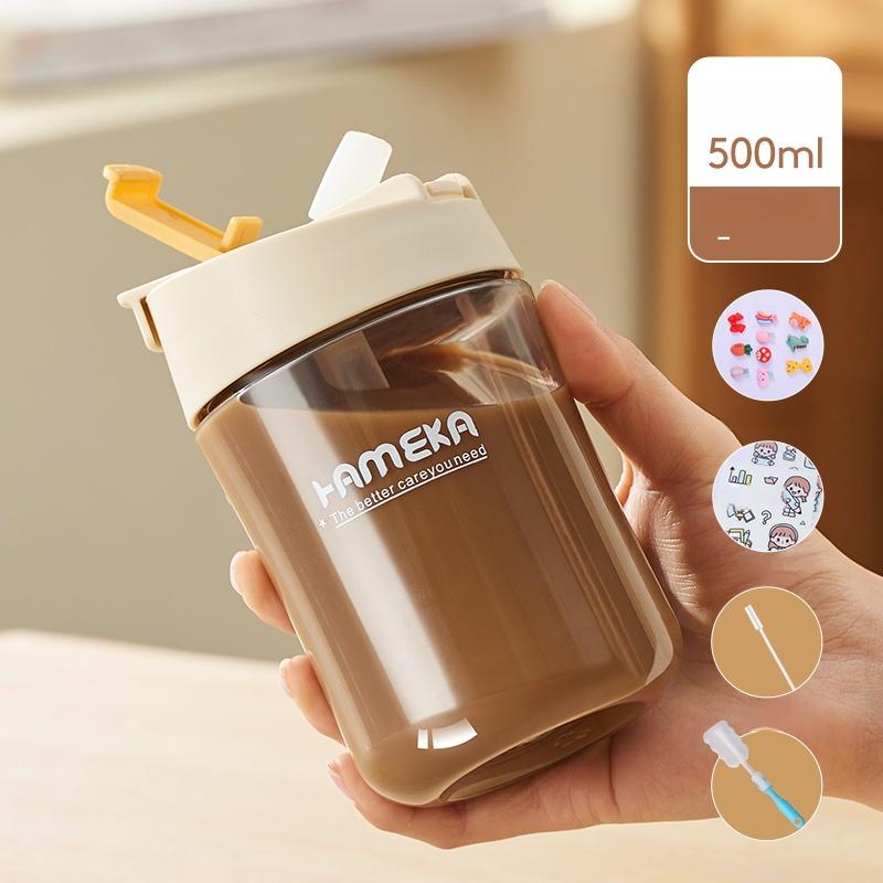 

GIANXI 500 мл Пластиковый Стакан Герметичный Непротекающий Кофейный Стакан для Ежедневного Прямого Питья с Трубочкой Экологически Чистая Кружка из ПК белый