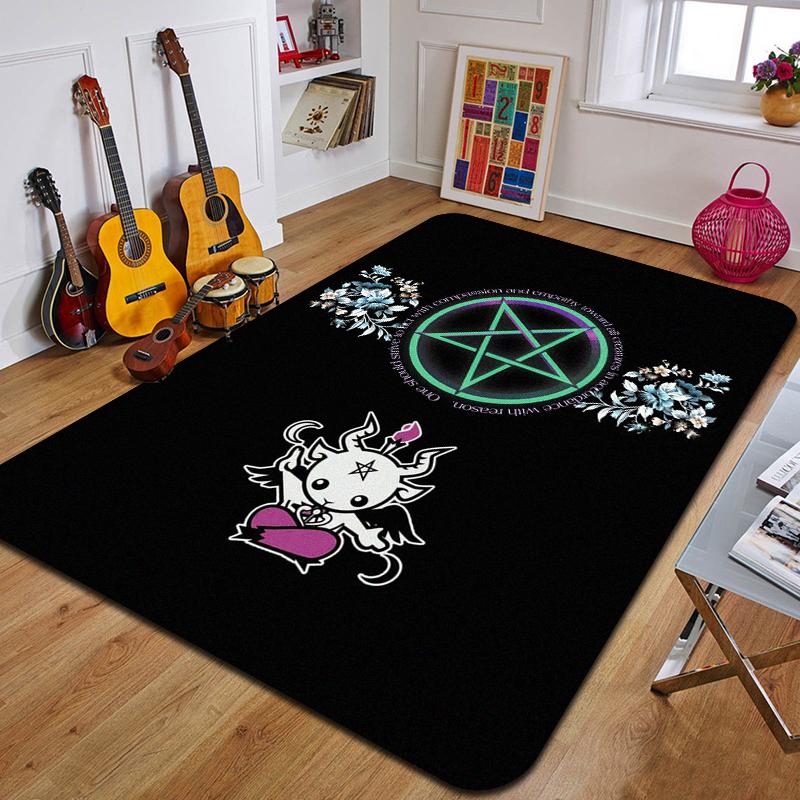 P-Pentagram Printed Carpet Fashion Yoga Mat Non-Slip Carpet Bedroom Decoration Outdoor Carpet Bedroom Birthday Gift