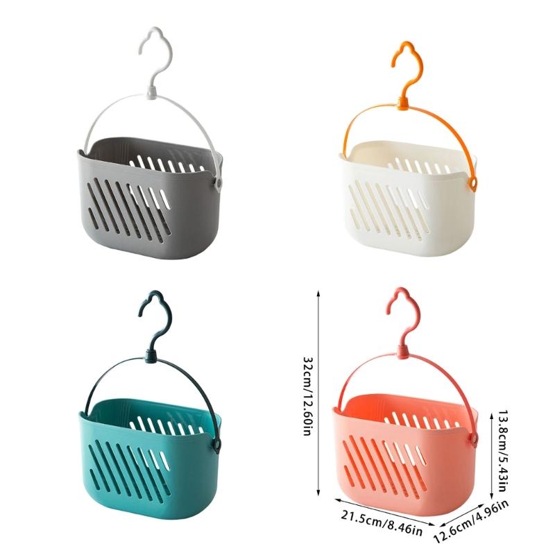 Hanging Shower Holders With Drainage Holes And Handle For Bathroom Organization Plastic Storage Basket Multi Purpose Bath Accessories