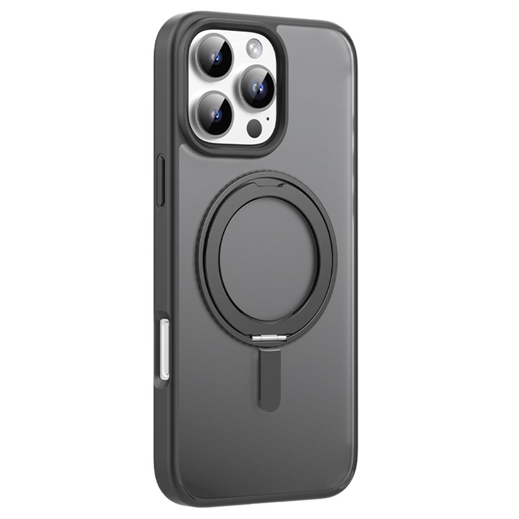MUTURAL For iPhone 16 Pro Max Case Compatible with MagSafe Ring Kickstand PC+TPU Back Cover