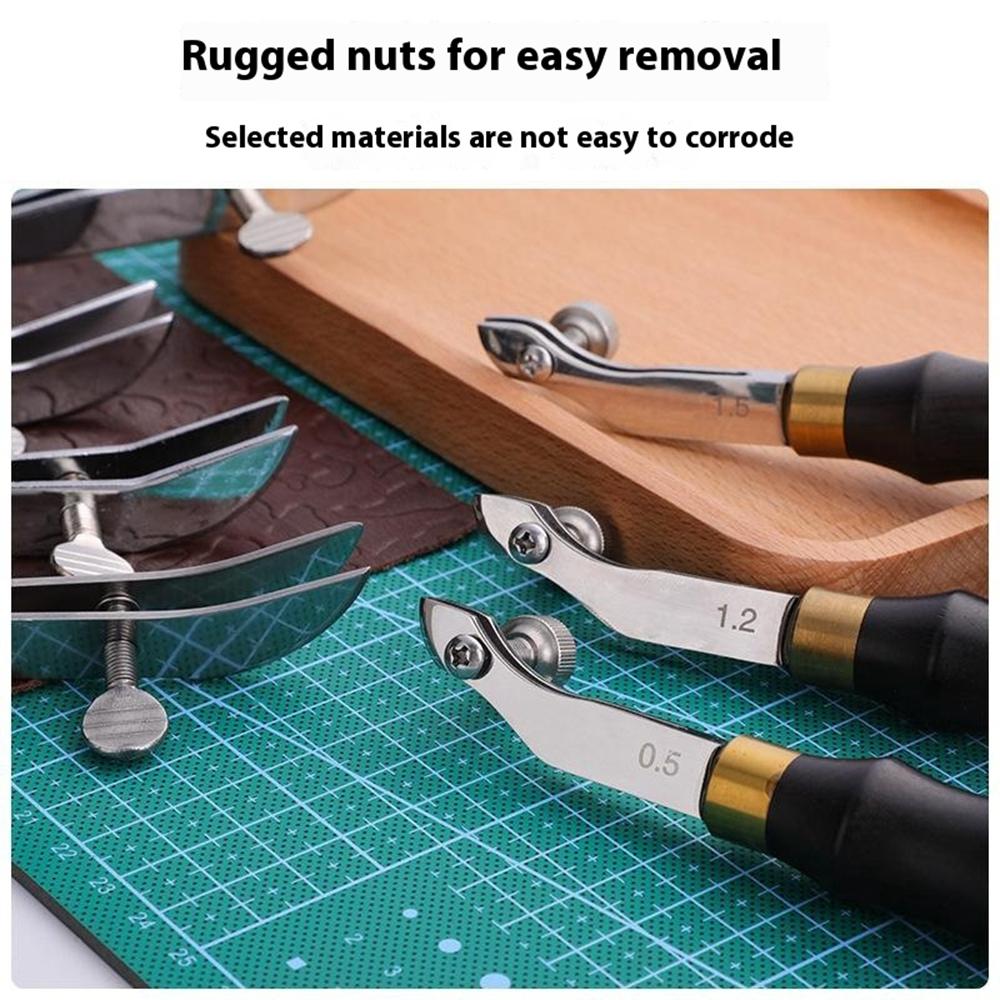Adjustable Sandalwood Handle Leather Edge Liner Tool Leather Edge Pressing Marking Tool