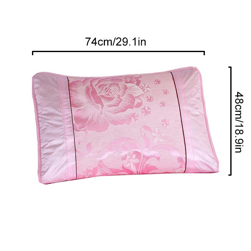1Pc Ice Silk Breathable Polyester Fibre Summer 48x74CM Washable Pillowcase Cool Bedding Household Pillow Cover Comfortable