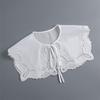 Removable Lace Doll Fake Collar Women Tie Ladies White Shawl Wrap Detachable Embroidered Lapel False Collar Clothes Accessory