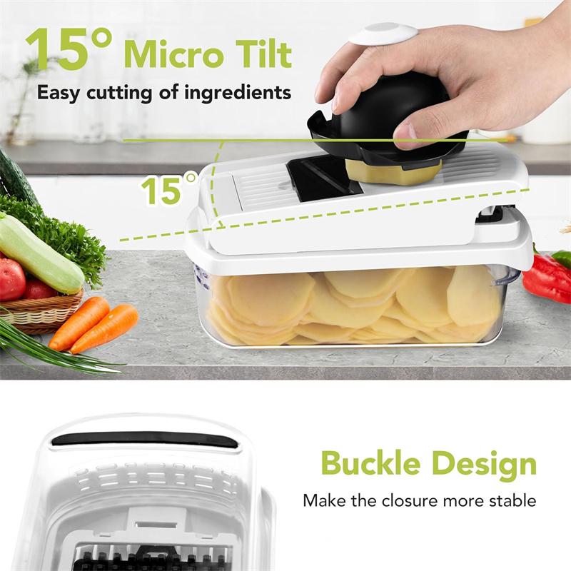 15 In 1 Multi-Functional Food Chopper With Container Vegetable Cutter Kitchen Vegetable Slicer, Grater, And Chopper