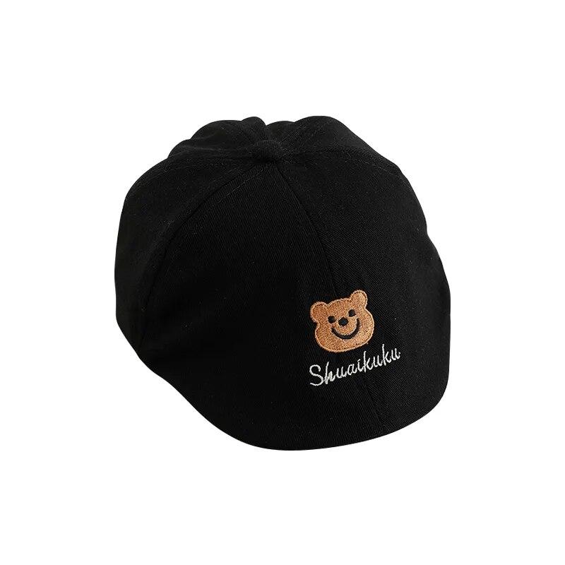 5 Farben Bär Baby Hut für Mädchen Jungen Kappe Vintage Baumwolle Kid Baskenmütze Hüte Einstellbar Infant Kleinkind Kappe 1-3Y
