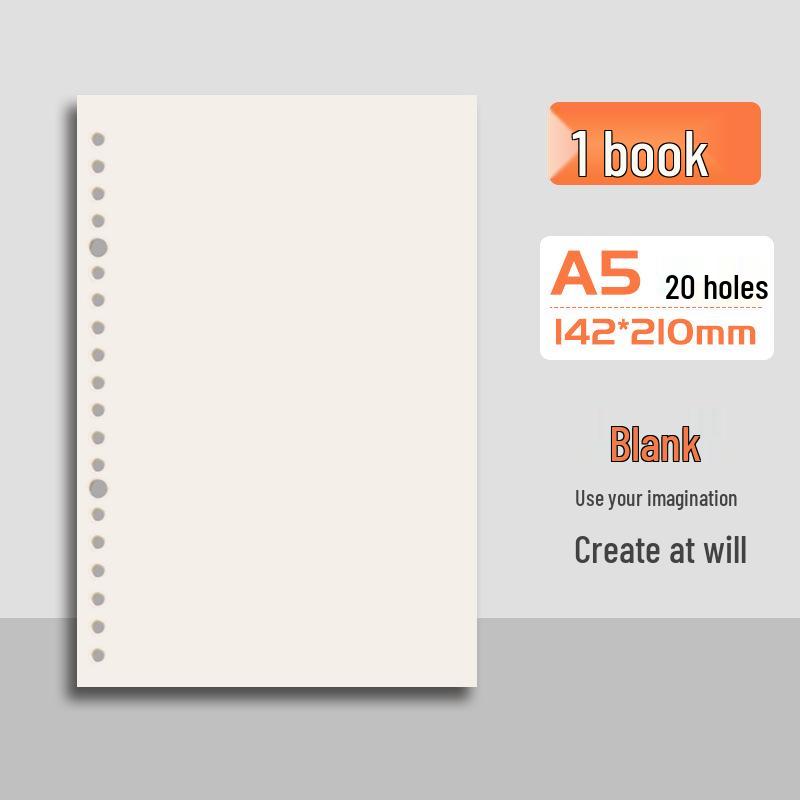 B5 Loose-Leaf Notebook Refill, 26-Hole, A5 Detachable, Horizontal Lines or Grid, Ideal for Postgraduate Exams