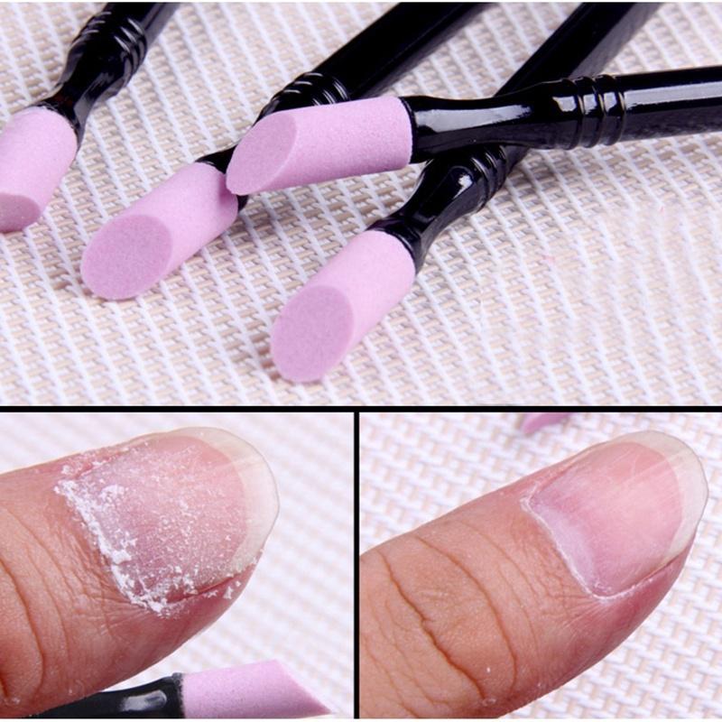 2 Pezzi Spingi Cuticole in Quarzo a Doppia Estremità Lavabile Rimuovi Pelle Morta Manicure Strumento per Nail Art