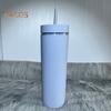 500ml Skinny Tumbler with Lid And Straw Double Wall Sippy Cup BPA-Free Tumblers Insulated Travel Mug for Iced Coffee Reusable Party