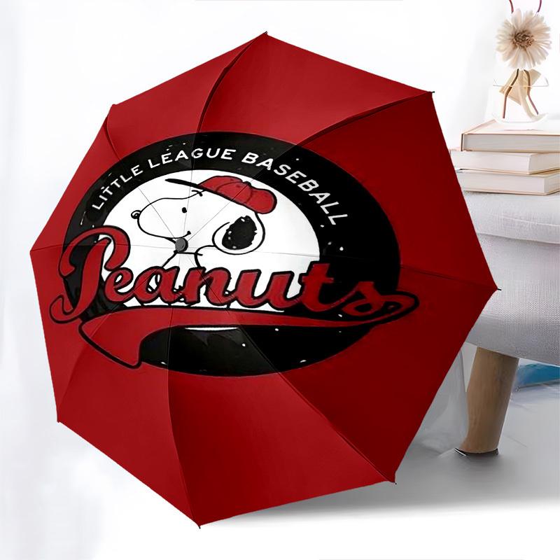 1pc Peanuts Little League Baseball Automatic Open Close Umbrella Windproof Canopy, Automatic Open Close Button10195