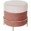 Footrest - DKD Home Decor - Standard - Metal - Pink and Gold - 48 Cm