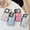 Three-dimensional Flower Pearl Bow Tie Mobile Phone Case for IPhone17proamx Snakeskin Pattern for Apple 16 High-end 15
