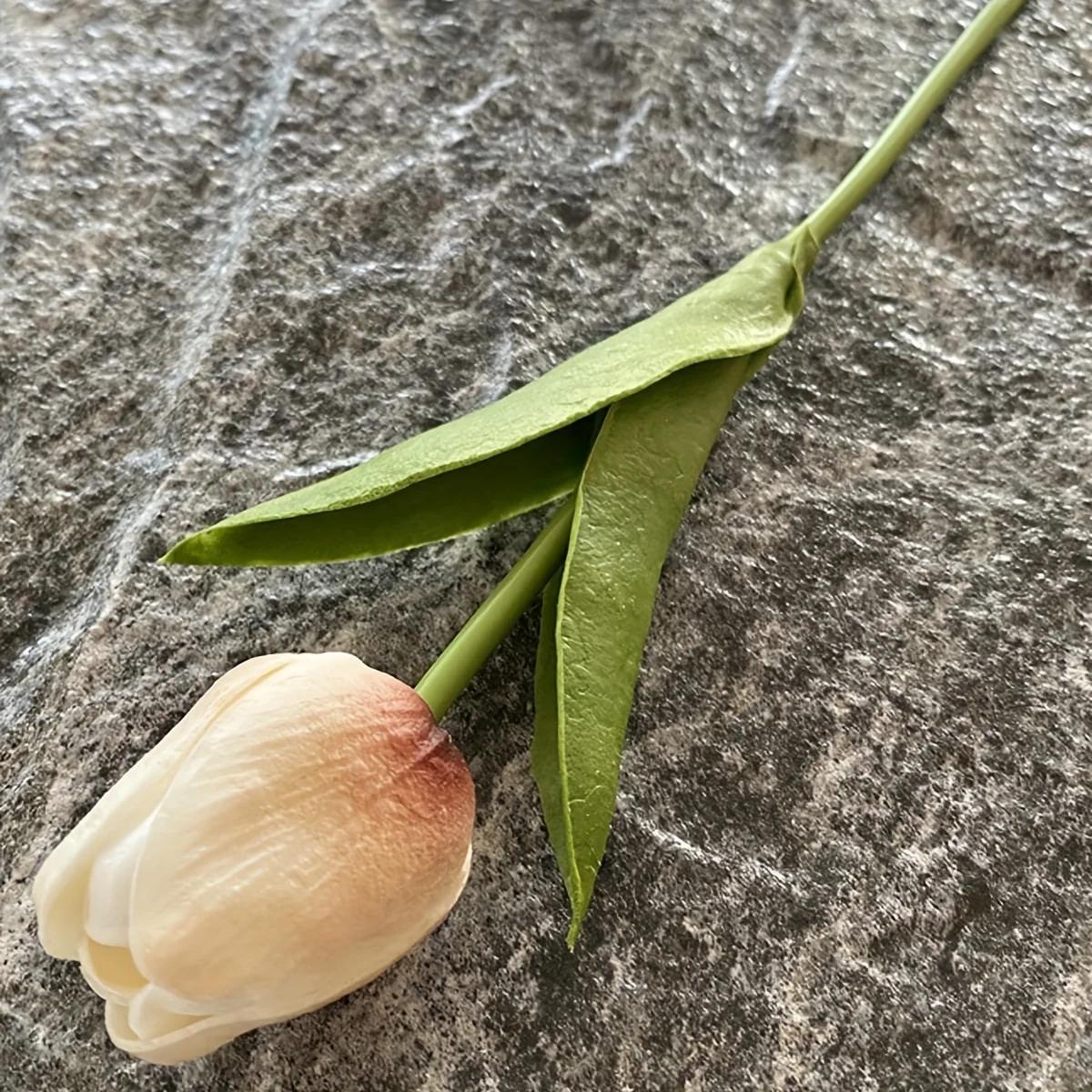 

1Pc Artificial Flowers Tulip Bouquet PE Fake Flowers Wedding Garden Decoration Outdoor Home Garden Bouquet Vase Decor Plants синій