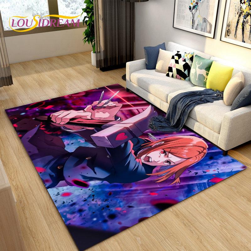 Jujutsu Kaisen Anime Cartoon Area Rug,Carpets Rug for Living Room Bedroom Sofa Doormat Decoration,Kids Play Non-slip Floor Mat