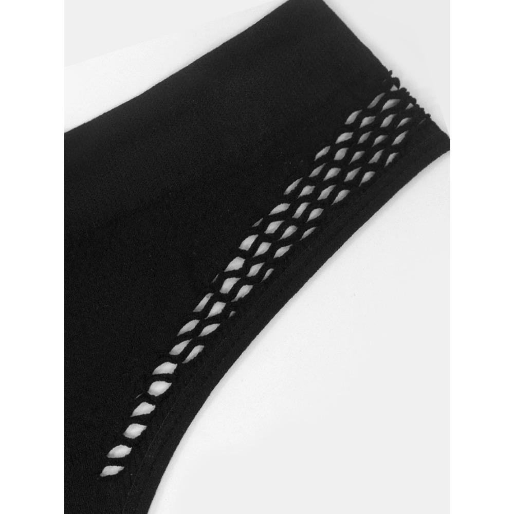 1pcs Mid Waist Sexy Women's Panties Hollow Out Breathable Comfortable Female Underwear Lingerie Solid Fishnet Ladies Briefs