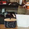Dust-proof Coffee Filter Paper Storage Container Wooden Coffee Filter Organizer  Camping