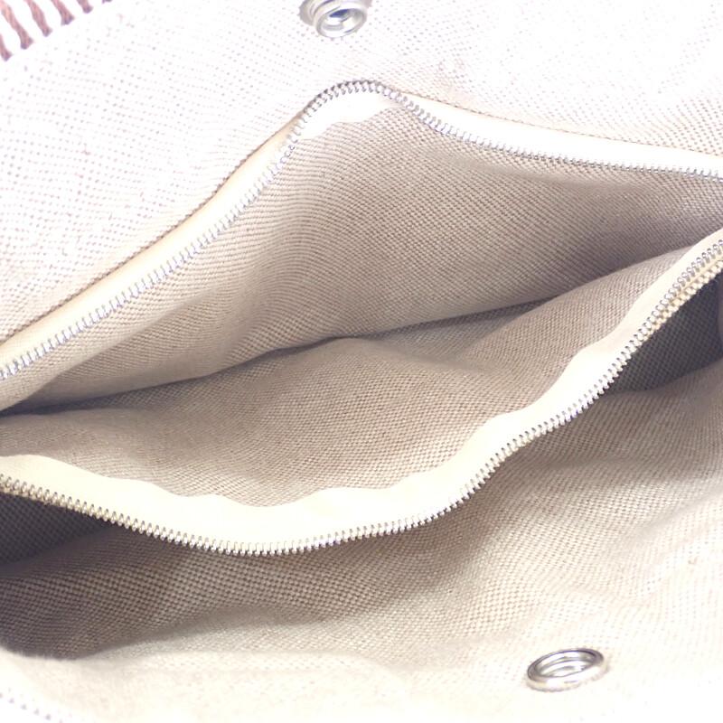 HERMES   Tote Bag beige/Brown canvas Women