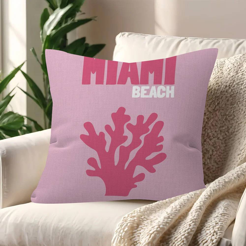 Miami Beach Ibiza Capri Bondi Mykonos Pillow Gifts Home Office Furnishings Bedroom Sofa Car Cushion Cover Case 45X45Cm