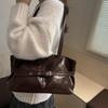 PU Leather Underarm Bag Korean Style Bowling Bag Soft Retro Shoulder Bag  Girls